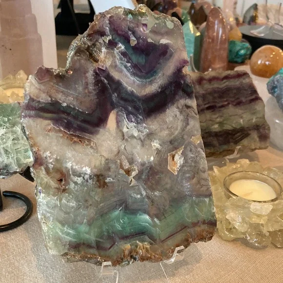Natural Fluorite Crystal Display